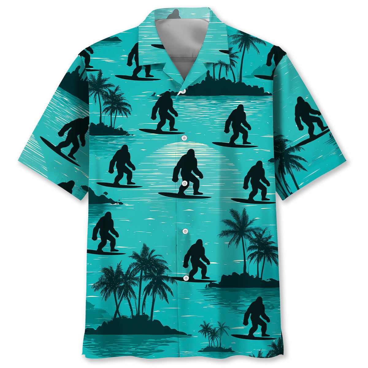 Bigfoot Surfing Beach Hawaiian Shirt Bigfoot Surfing Beach Hawaiian Shirt