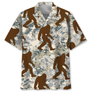 Bigfoot Nature Camouflage Hawaiian Shirt