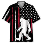 Vintage Bigfoot Patriotic Hawaiian Shirt