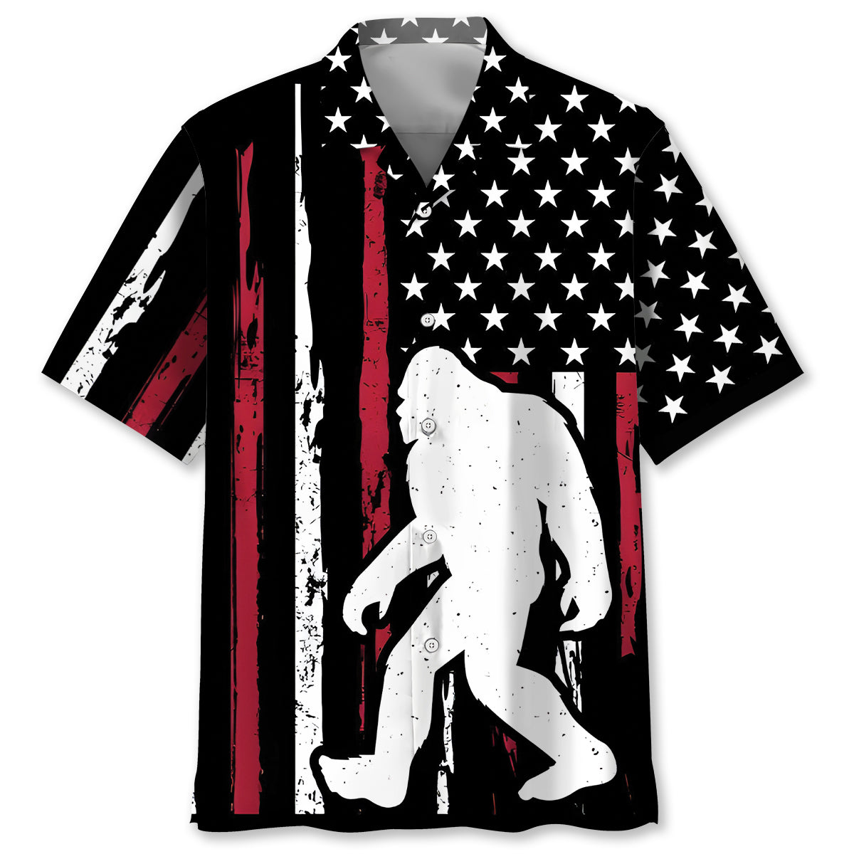 Vintage Bigfoot Patriotic Hawaiian Shirt Vintage Bigfoot Patriotic Hawaiian Shirt