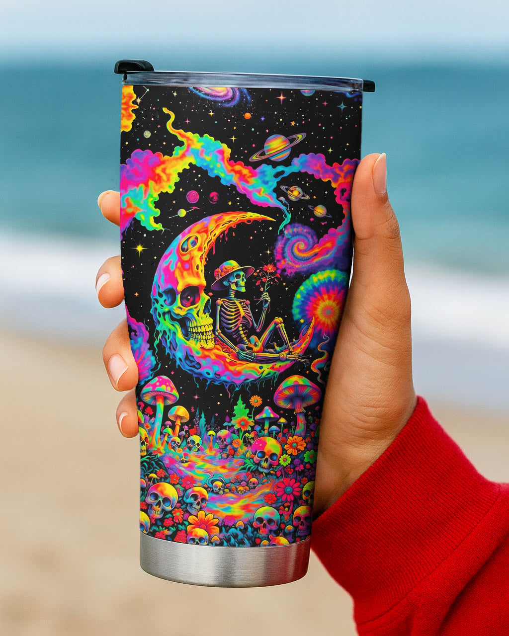 HIPPIE SKULL PSYCHEDELIC TUMBLER HIPPIE SKULL PSYCHEDELIC TUMBLER - Image 4