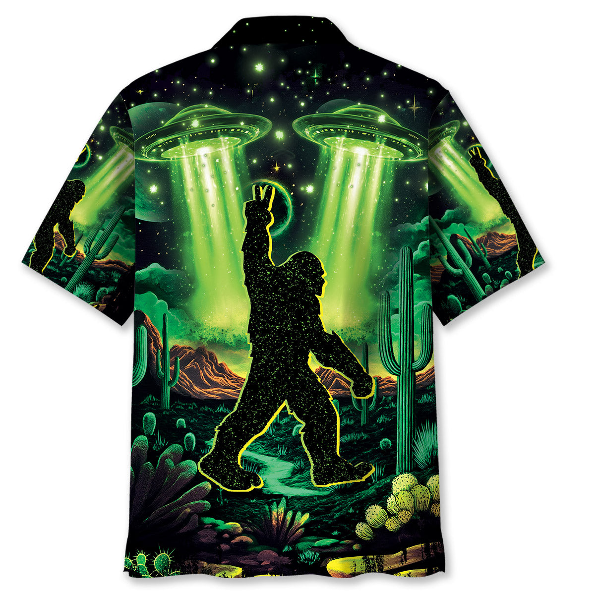 Bigfoot Strolls in a Desert Night Hawaiian Shirt Bigfoot Strolls in a Desert Night Hawaiian Shirt - Image 3