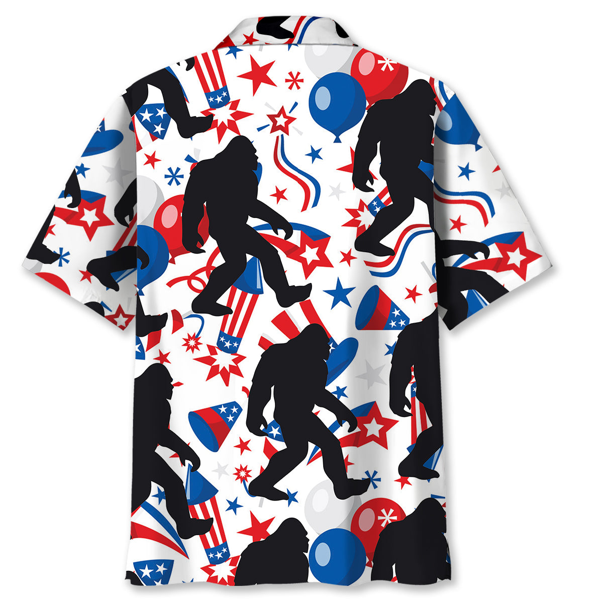 4th of July Celebration Bigfoot Hawaiian Shirt 4th of July Celebration Bigfoot Hawaiian Shirt - Image 3