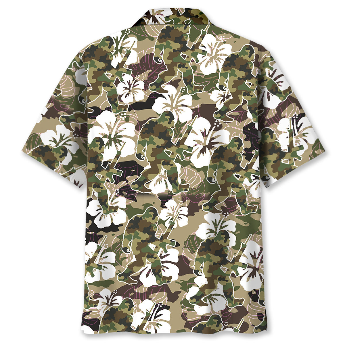 Bigfoot Hunter Camo Hawaiian Shirt Bigfoot Hunter Camo Hawaiian Shirt - Image 3