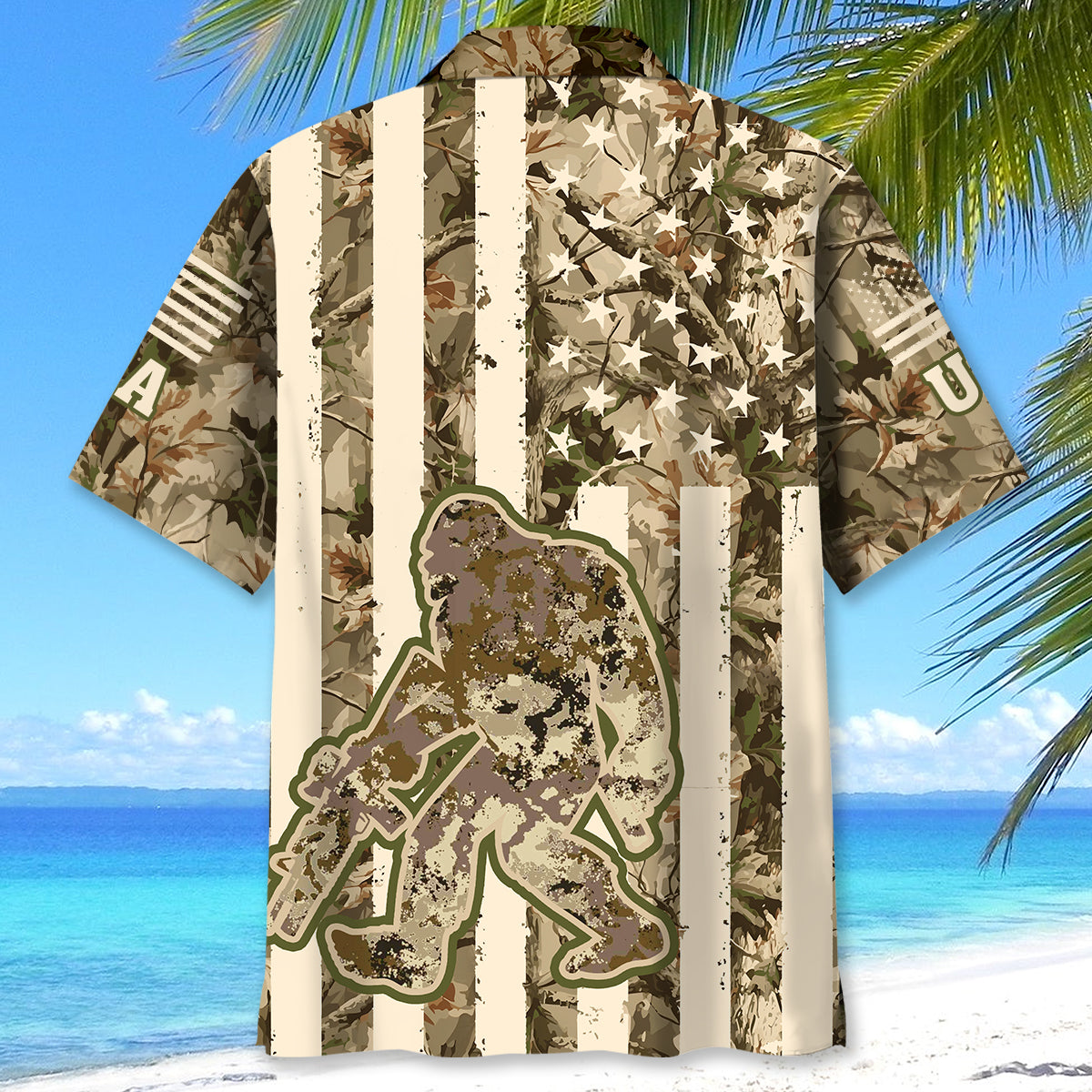 Bigfoot American Flag Camouflage Hawaiian Shirt Bigfoot American Flag Camouflage Hawaiian Shirt - Image 6
