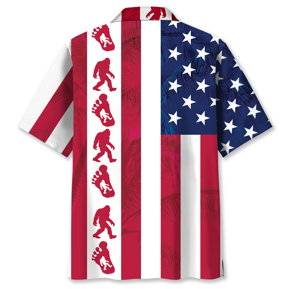 Patriotic Bigfoot USA Flag Hawaiian Shirt Patriotic Bigfoot USA Flag Hawaiian Shirt - Image 3