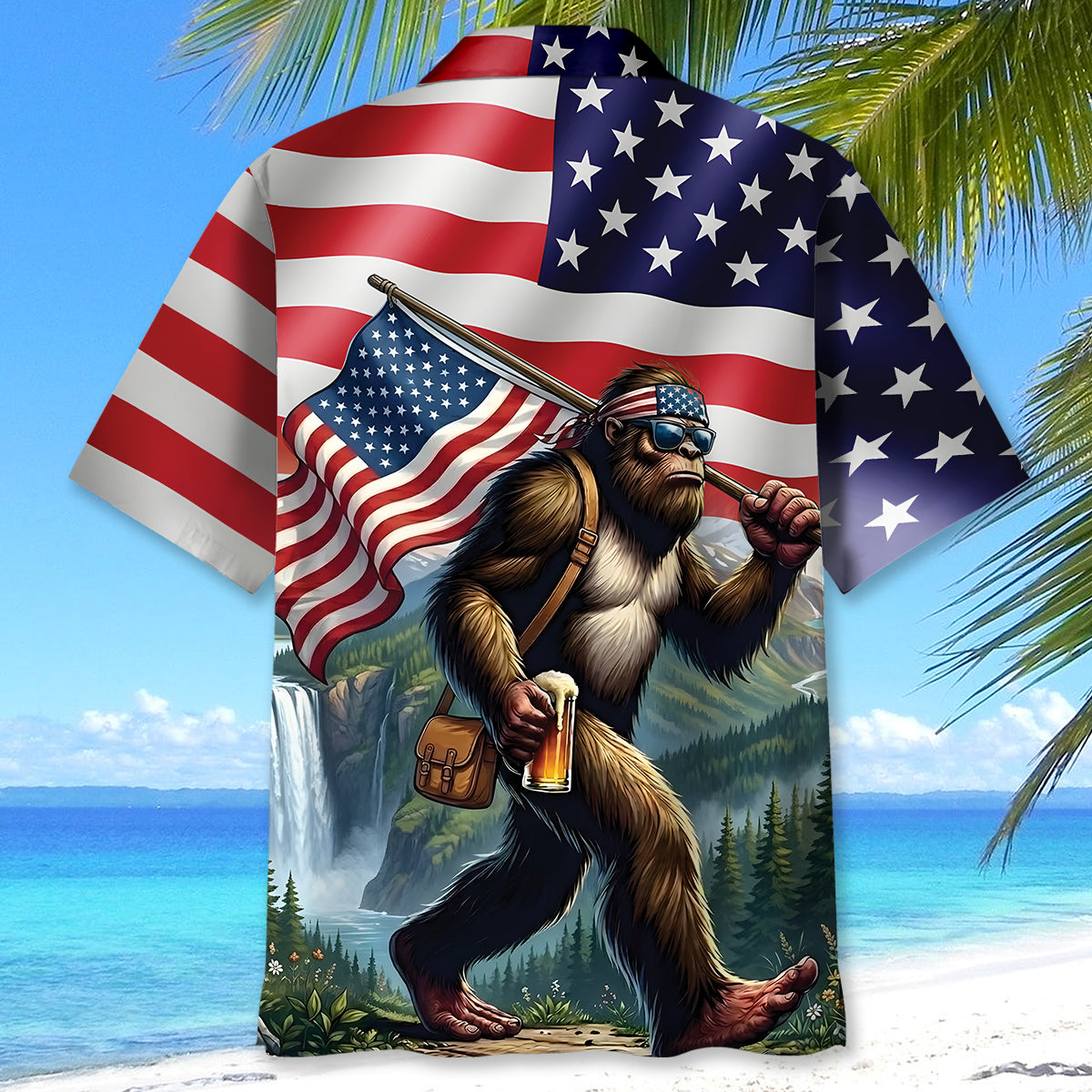 Bigfoot Freedom Hawaiian Shirt Bigfoot Freedom Hawaiian Shirt - Image 4