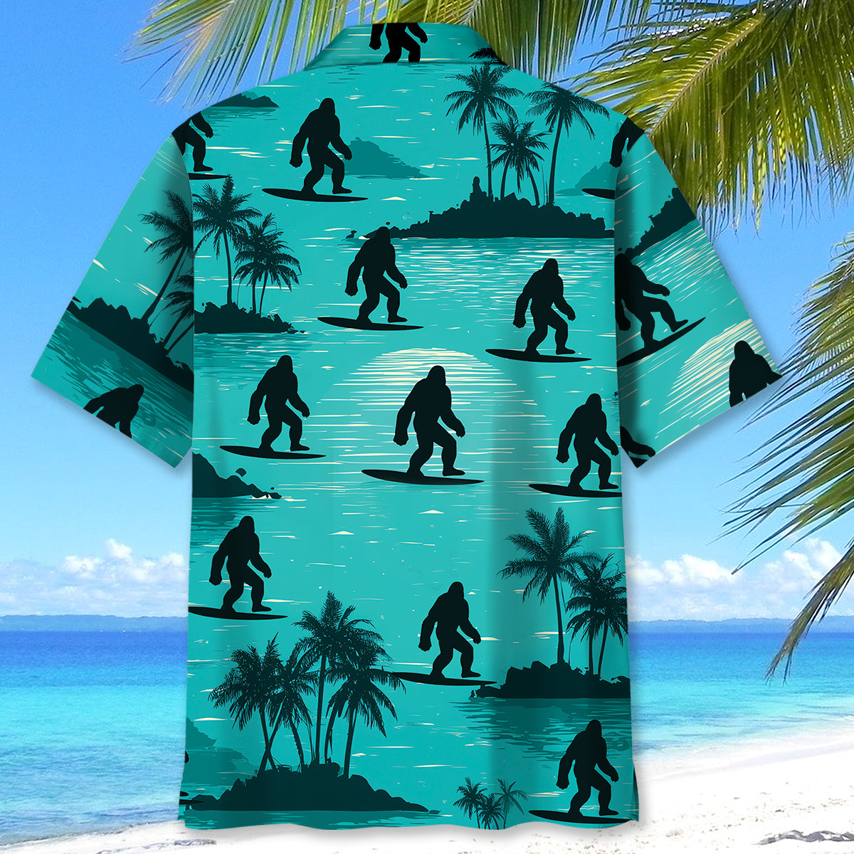Bigfoot Surfing Beach Hawaiian Shirt Bigfoot Surfing Beach Hawaiian Shirt - Image 4