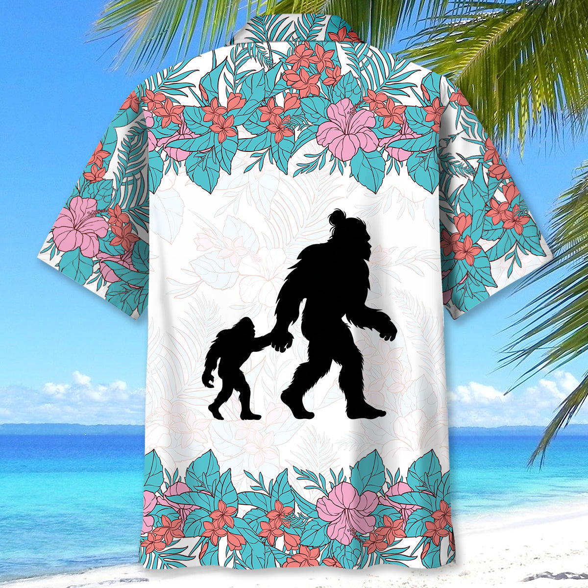 Bigfoot Hibiscus Floral Hawaiian Shirt Bigfoot Hibiscus Floral Hawaiian Shirt - Image 4