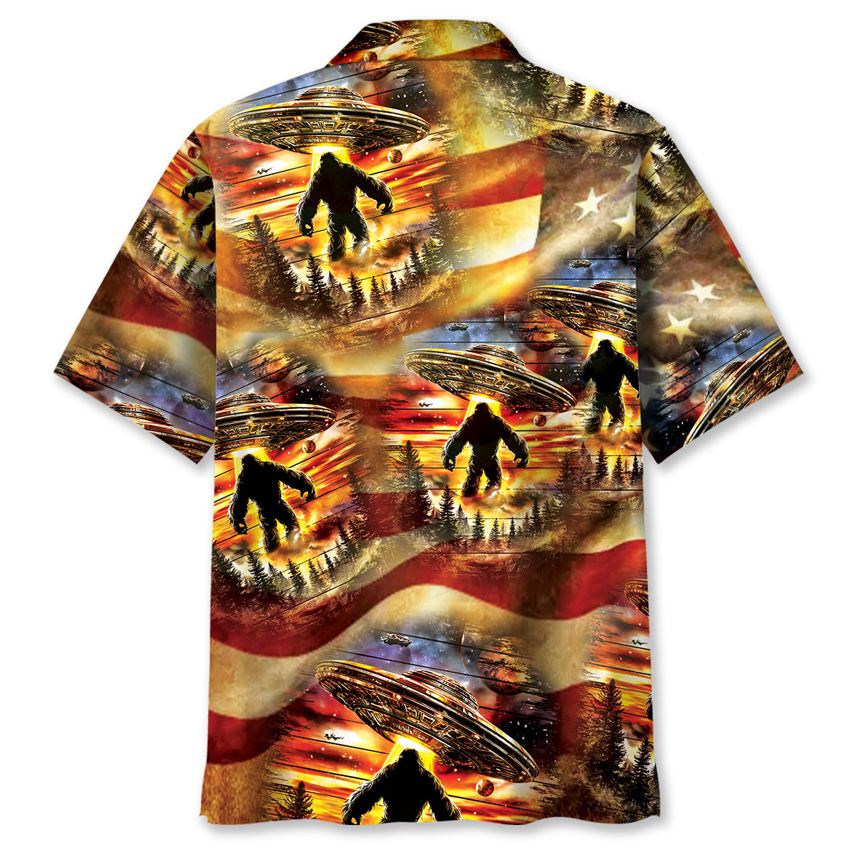 Bigfoot Legend America UFO Hawaiian Shirt Bigfoot Legend America UFO Hawaiian Shirt - Image 3