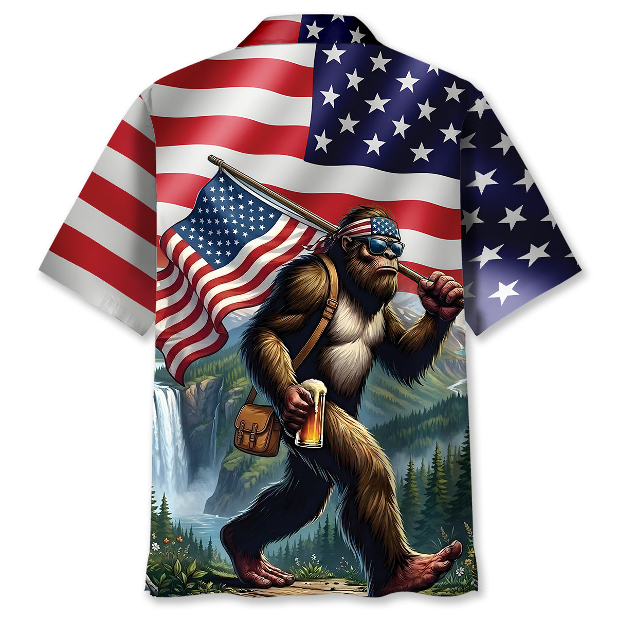 Bigfoot Freedom Hawaiian Shirt Bigfoot Freedom Hawaiian Shirt - Image 3