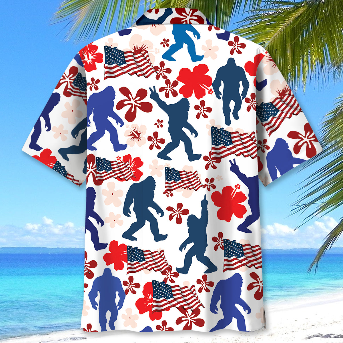 Bigfoot America Hibiscus Hawaiian Shirt Bigfoot America Hibiscus Hawaiian Shirt - Image 4