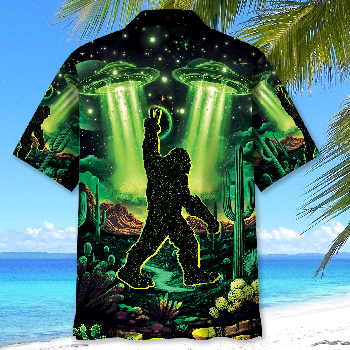 Bigfoot Strolls in a Desert Night Hawaiian Shirt Bigfoot Strolls in a Desert Night Hawaiian Shirt - Image 4