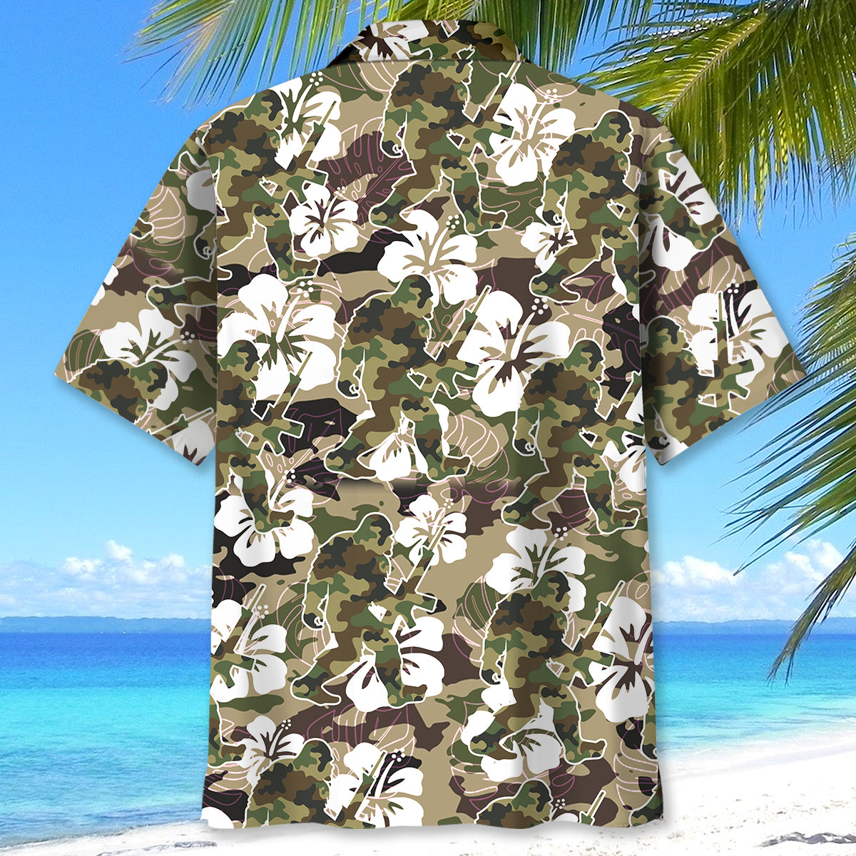 Bigfoot Hunter Camo Hawaiian Shirt Bigfoot Hunter Camo Hawaiian Shirt - Image 4