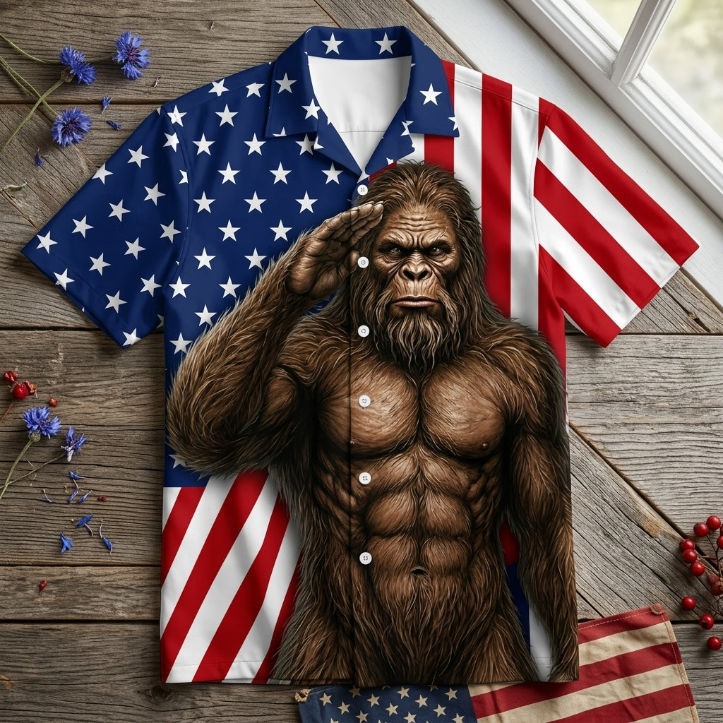 Bigfoot America Patriot Funny Hawaiian Shirt Bigfoot America Patriot Funny Hawaiian Shirt - Image 4