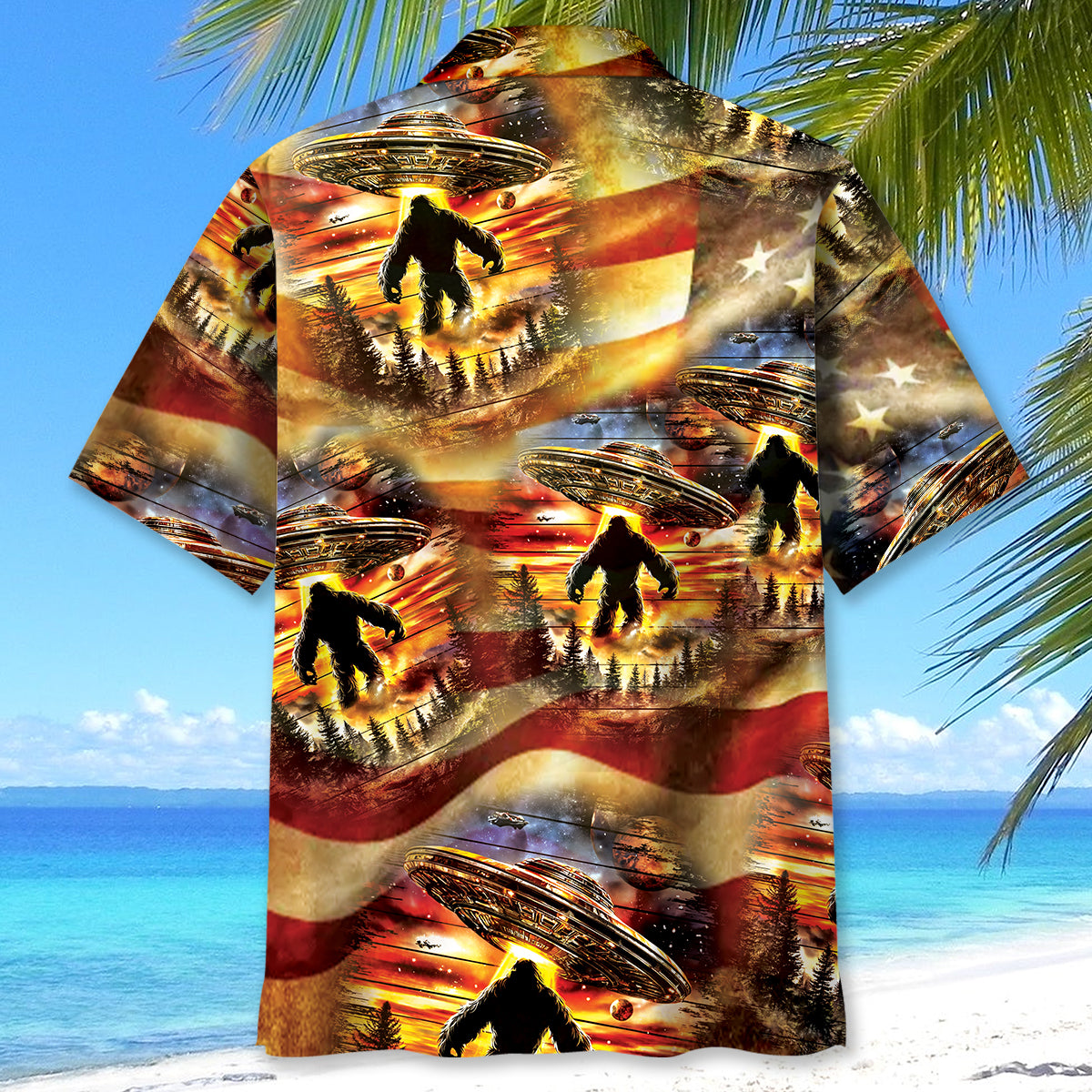 Bigfoot Legend America UFO Hawaiian Shirt Bigfoot Legend America UFO Hawaiian Shirt - Image 4