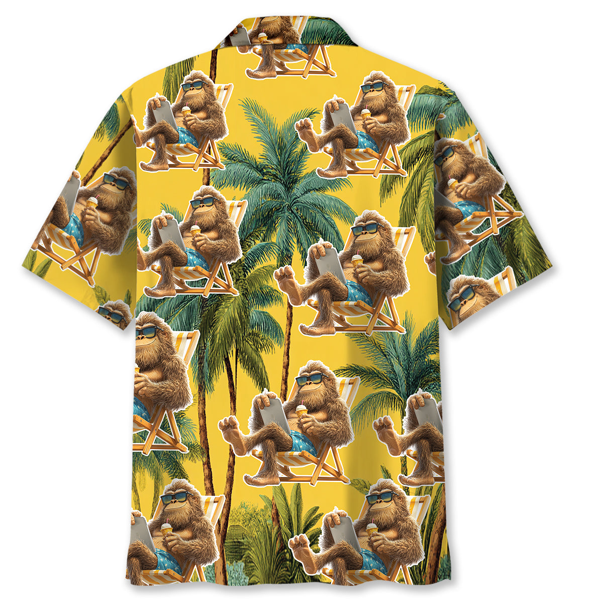 Funny Bigfoot Chilling Hawaiian Shirt Funny Bigfoot Chilling Hawaiian Shirt - Image 3