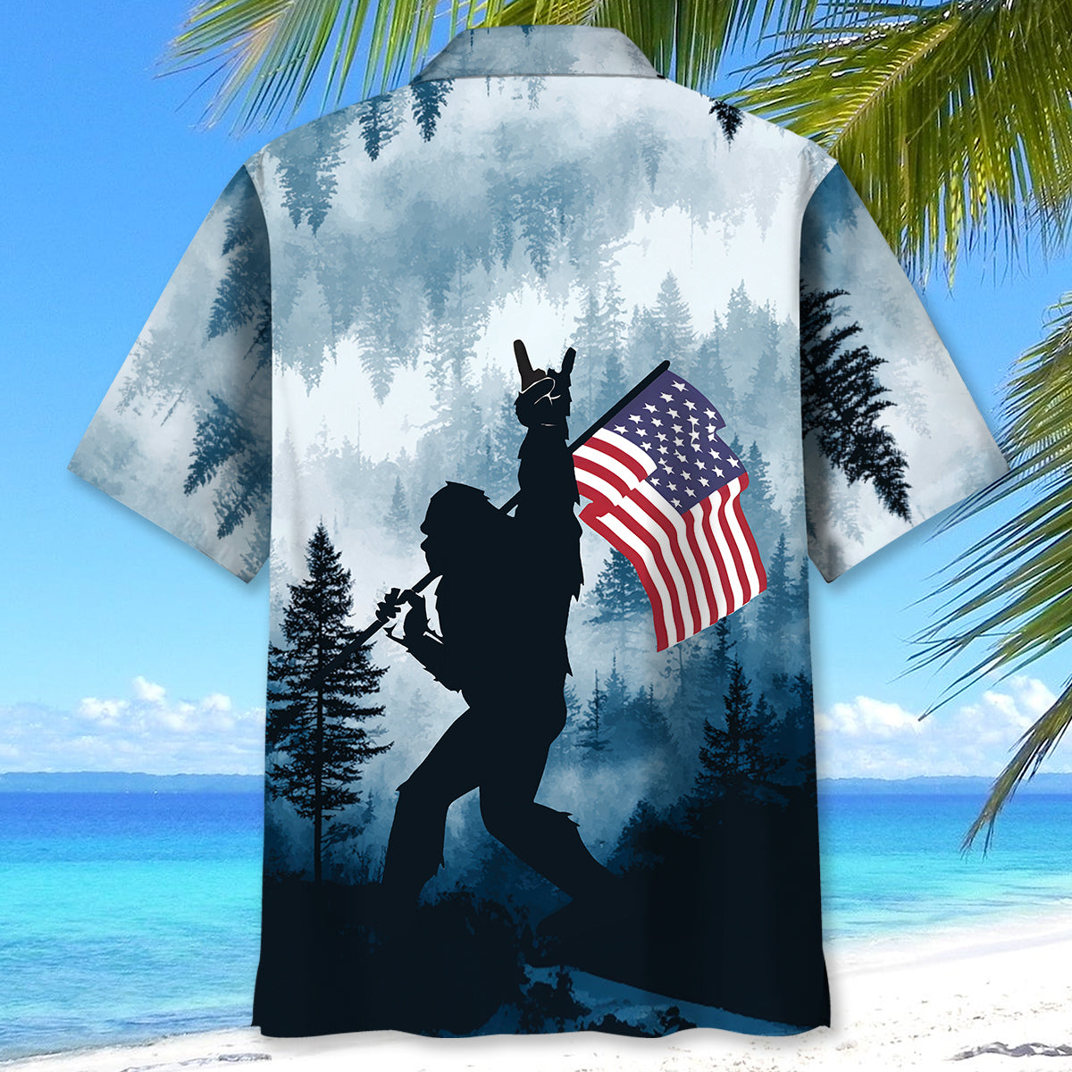 Bigfoot Patriotic Hawaiian Shirt Bigfoot Patriotic Hawaiian Shirt - Image 4
