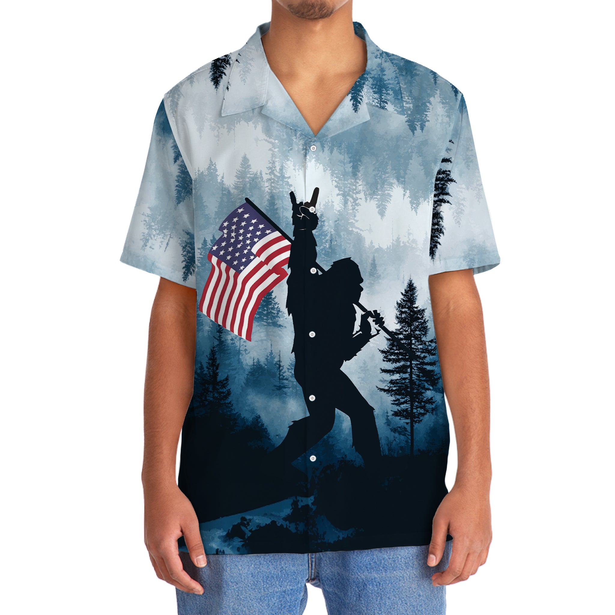 Bigfoot Patriotic Hawaiian Shirt Bigfoot Patriotic Hawaiian Shirt - Image 5