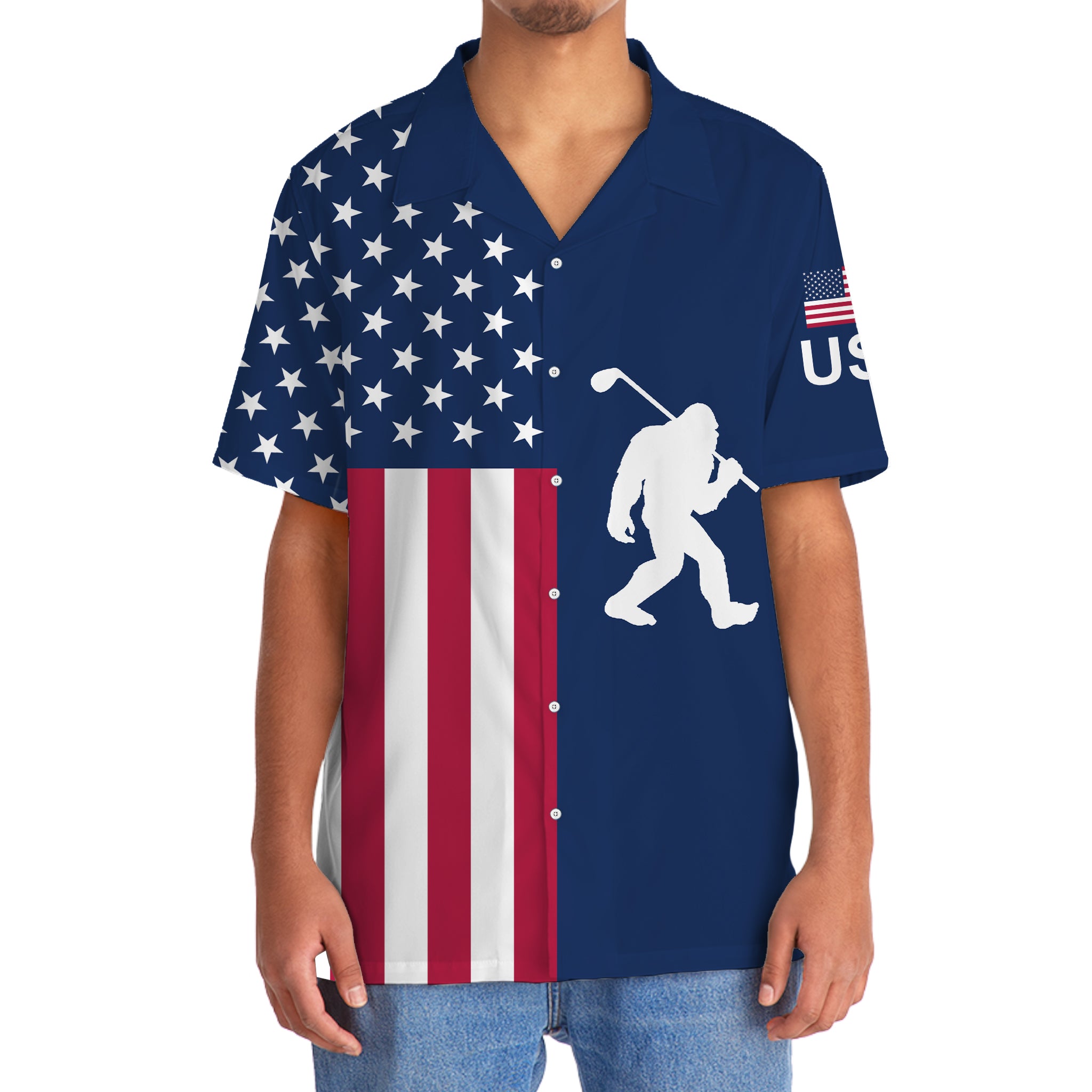 Bigfoot Is a Golfer America Hawaiian Shirt Bigfoot Is a Golfer America Hawaiian Shirt - Image 5