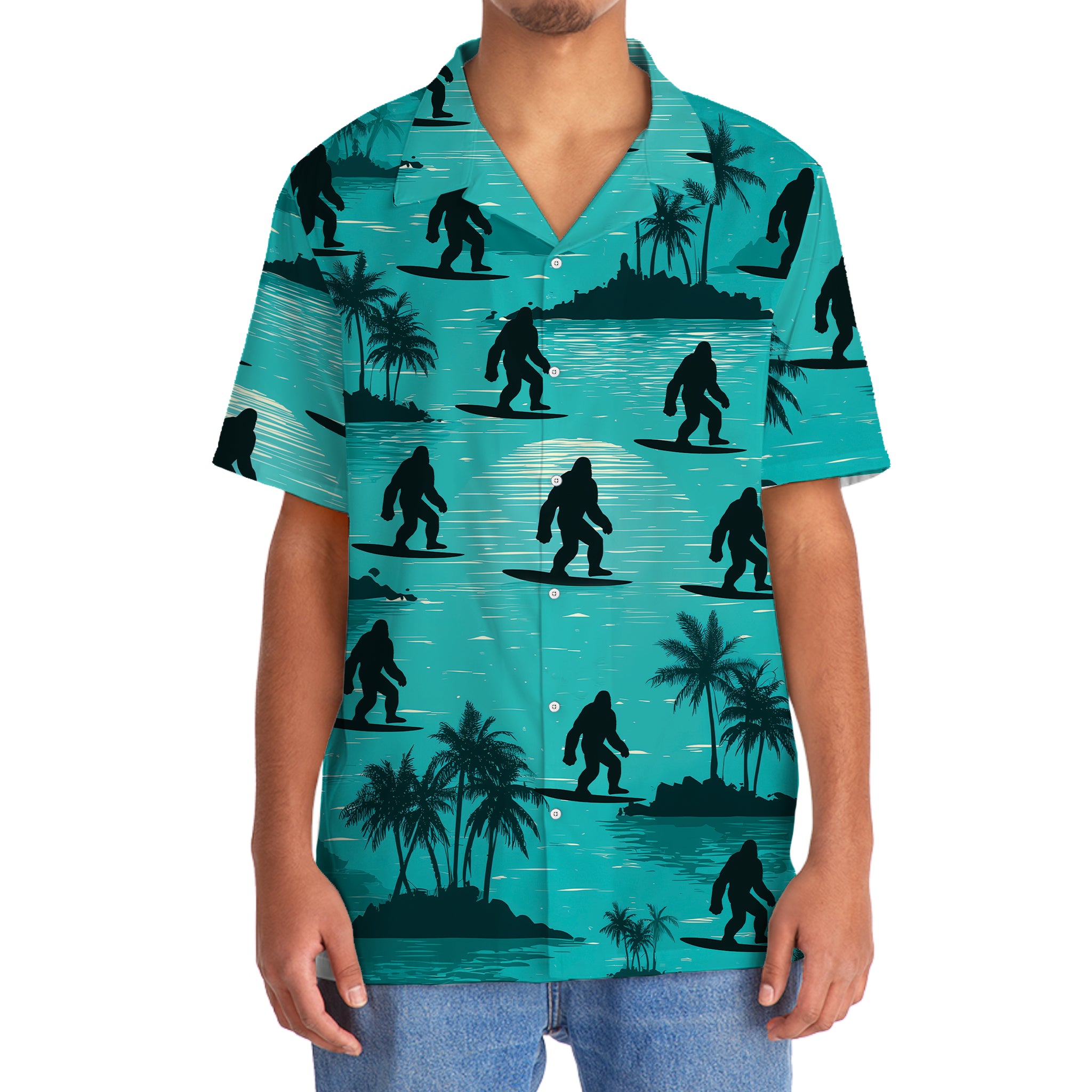 Bigfoot Surfing Beach Hawaiian Shirt Bigfoot Surfing Beach Hawaiian Shirt - Image 5