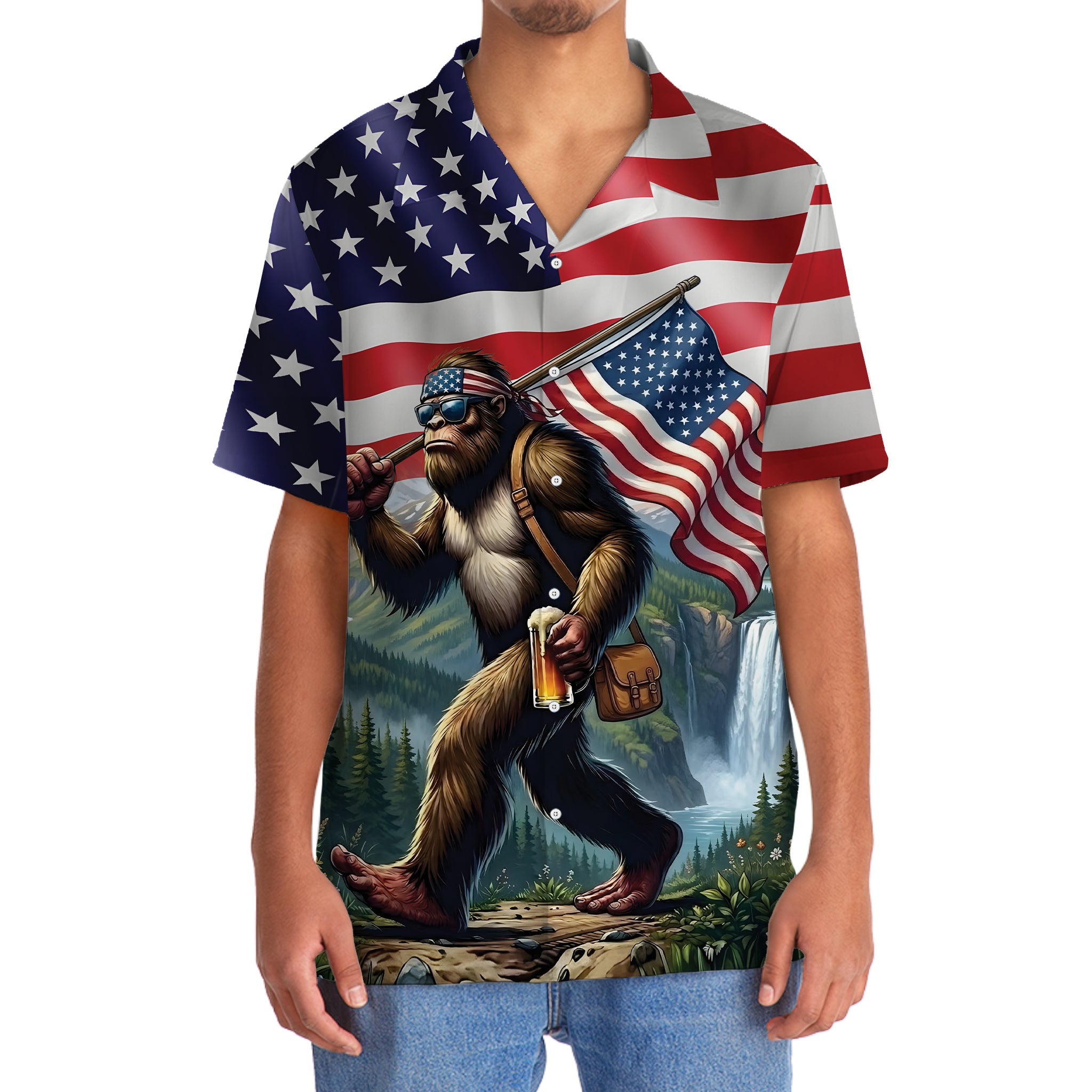 Bigfoot Freedom Hawaiian Shirt Bigfoot Freedom Hawaiian Shirt - Image 5