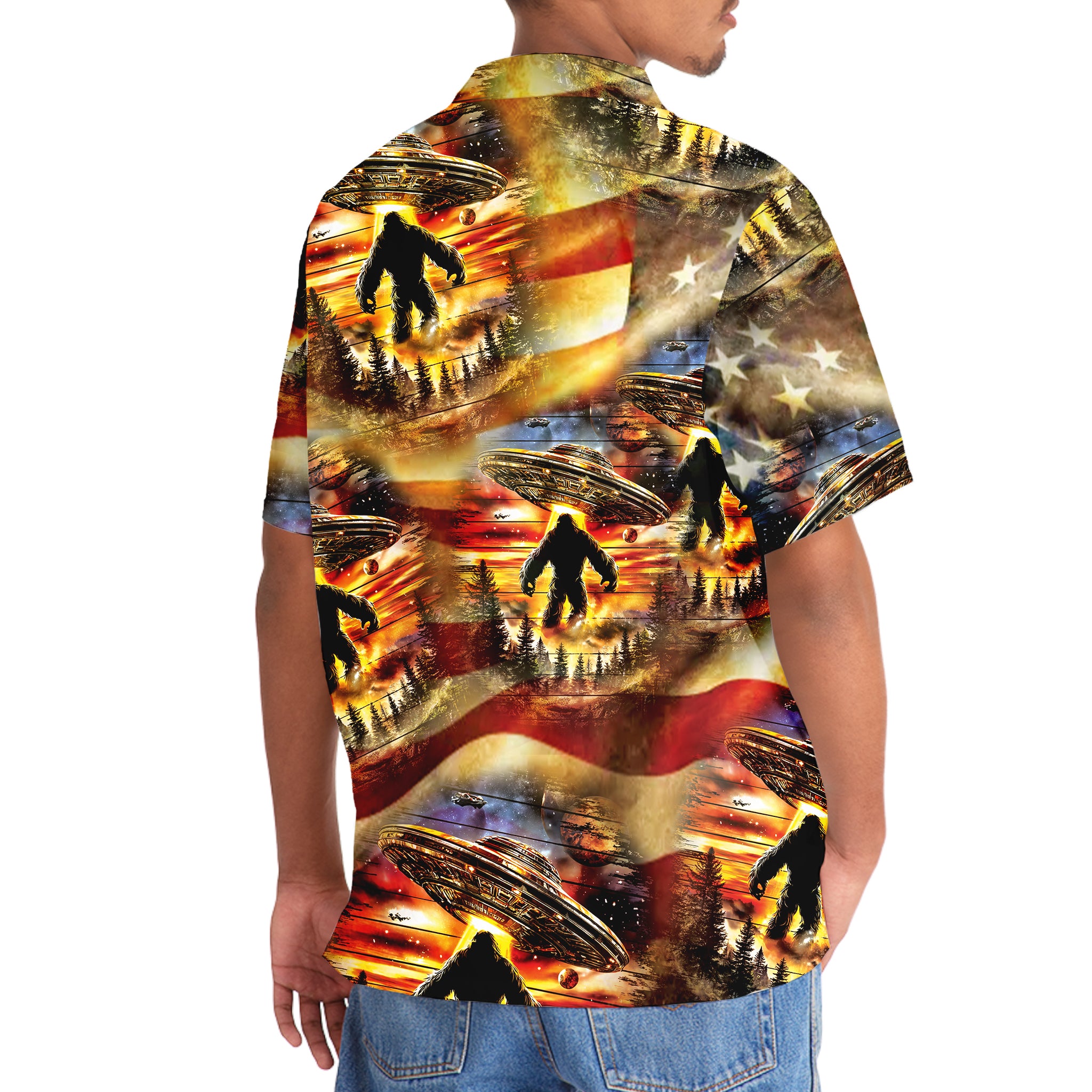 Bigfoot Legend America UFO Hawaiian Shirt Bigfoot Legend America UFO Hawaiian Shirt - Image 5