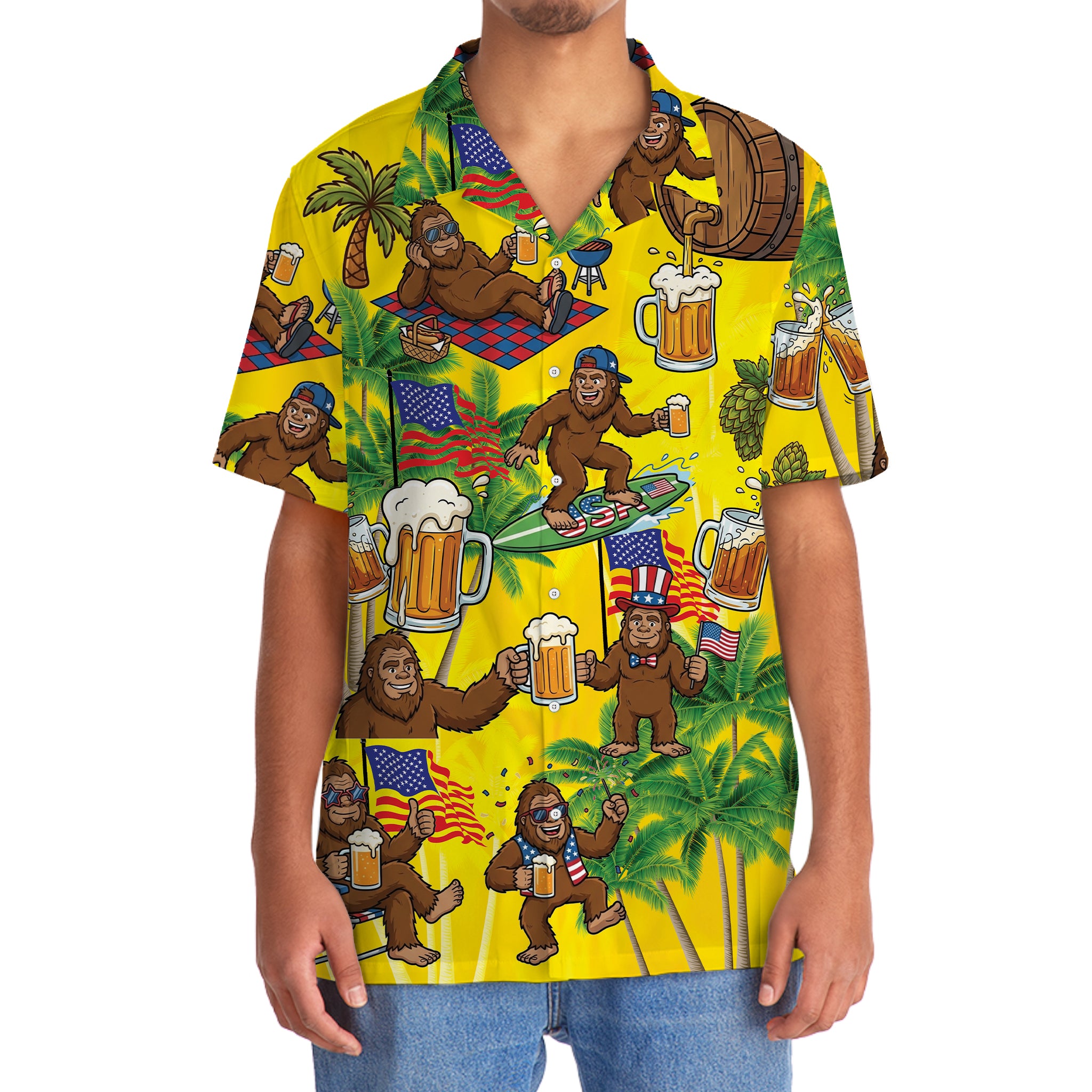 Bigfoot Beer America Funny Hawaiian Shirt Bigfoot Beer America Funny Hawaiian Shirt - Image 5