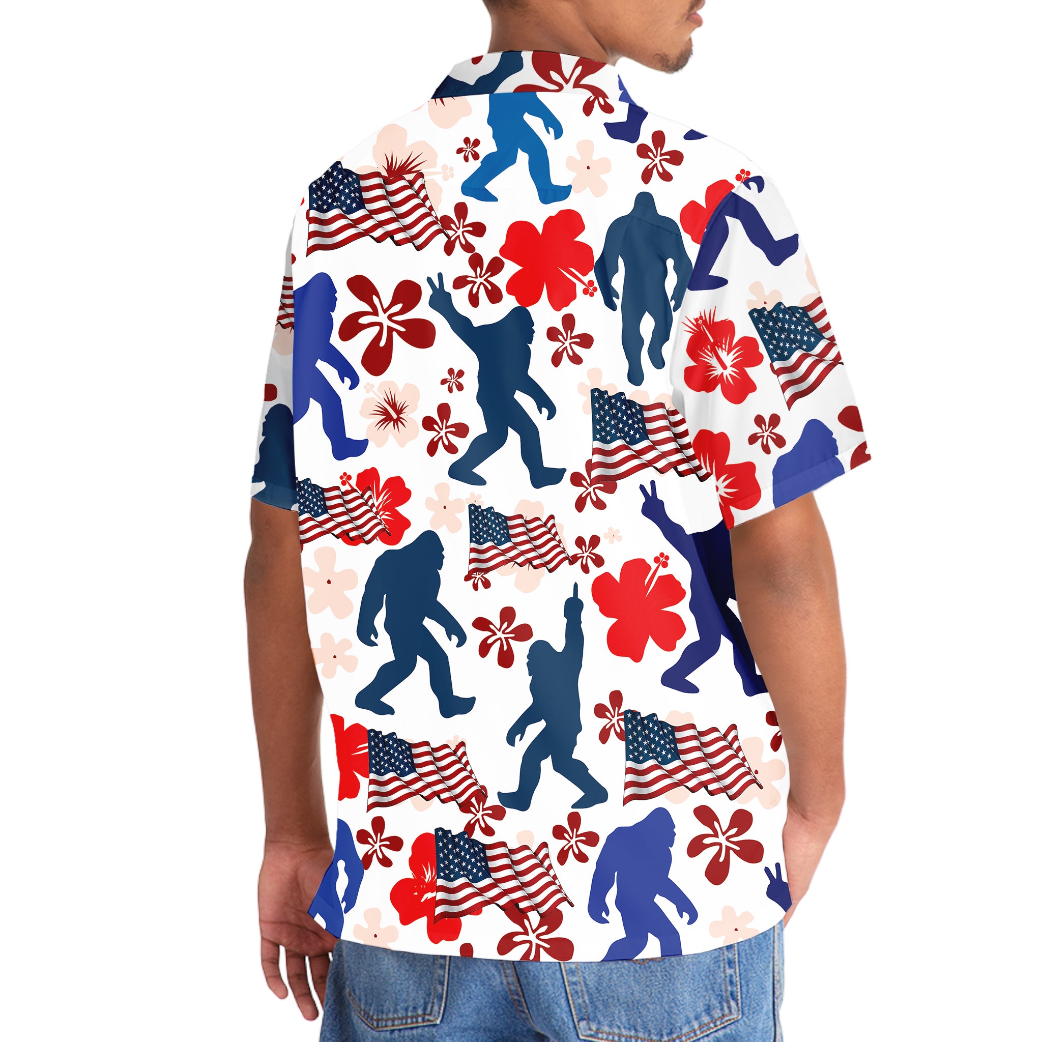 Bigfoot America Hibiscus Hawaiian Shirt Bigfoot America Hibiscus Hawaiian Shirt - Image 6