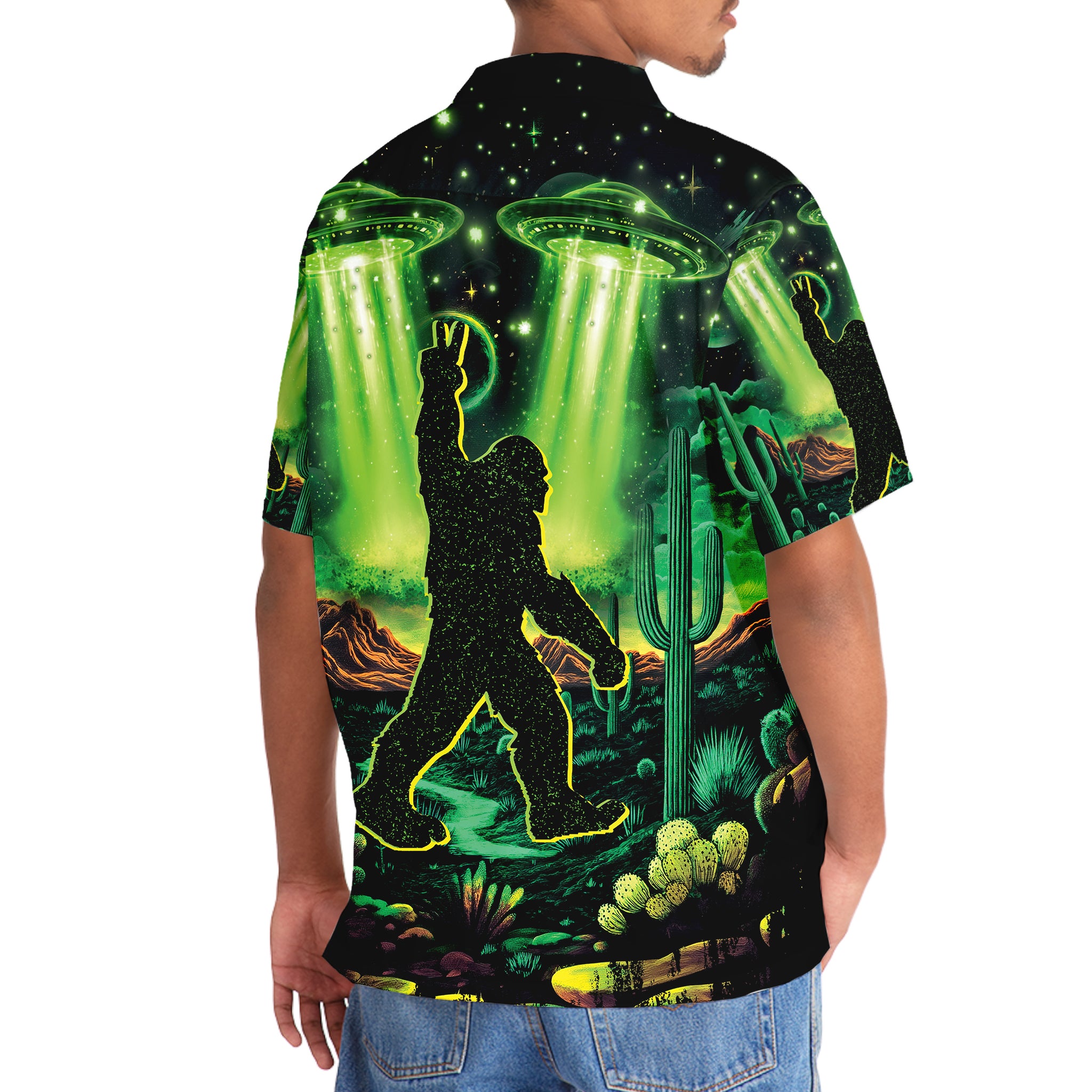 Bigfoot Strolls in a Desert Night Hawaiian Shirt Bigfoot Strolls in a Desert Night Hawaiian Shirt - Image 6