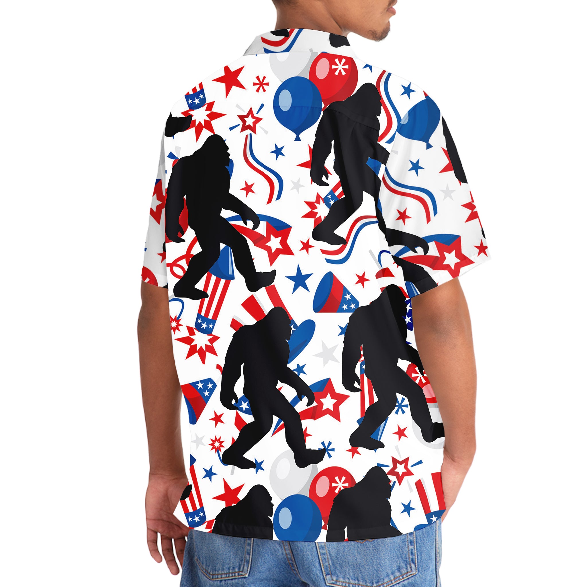 4th of July Celebration Bigfoot Hawaiian Shirt 4th of July Celebration Bigfoot Hawaiian Shirt - Image 6