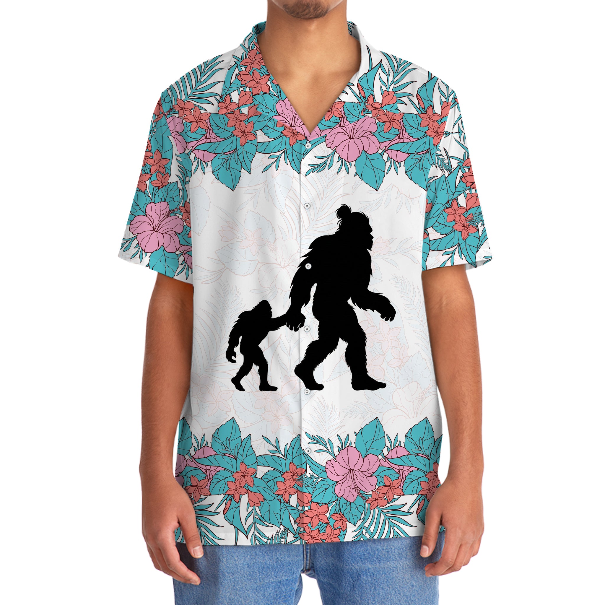 Bigfoot Hibiscus Floral Hawaiian Shirt Bigfoot Hibiscus Floral Hawaiian Shirt - Image 5