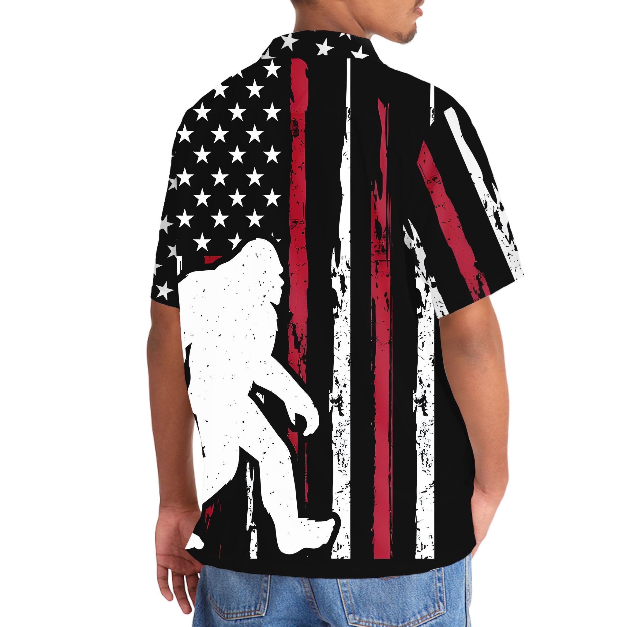 Vintage Bigfoot Patriotic Hawaiian Shirt Vintage Bigfoot Patriotic Hawaiian Shirt - Image 6