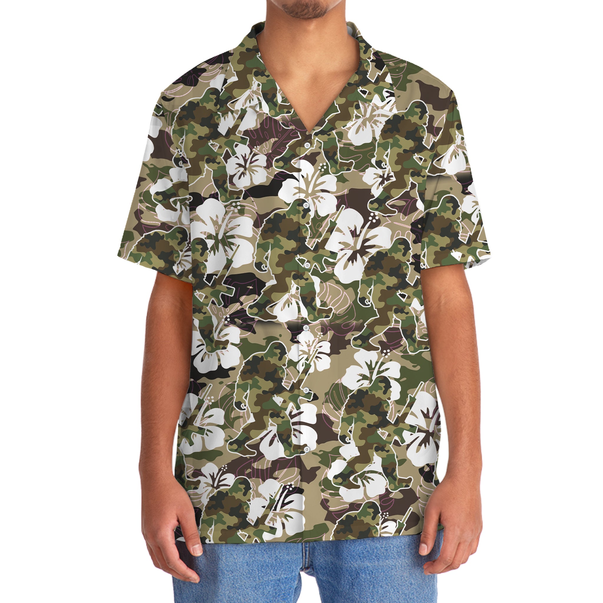 Bigfoot Hunter Camo Hawaiian Shirt Bigfoot Hunter Camo Hawaiian Shirt - Image 6