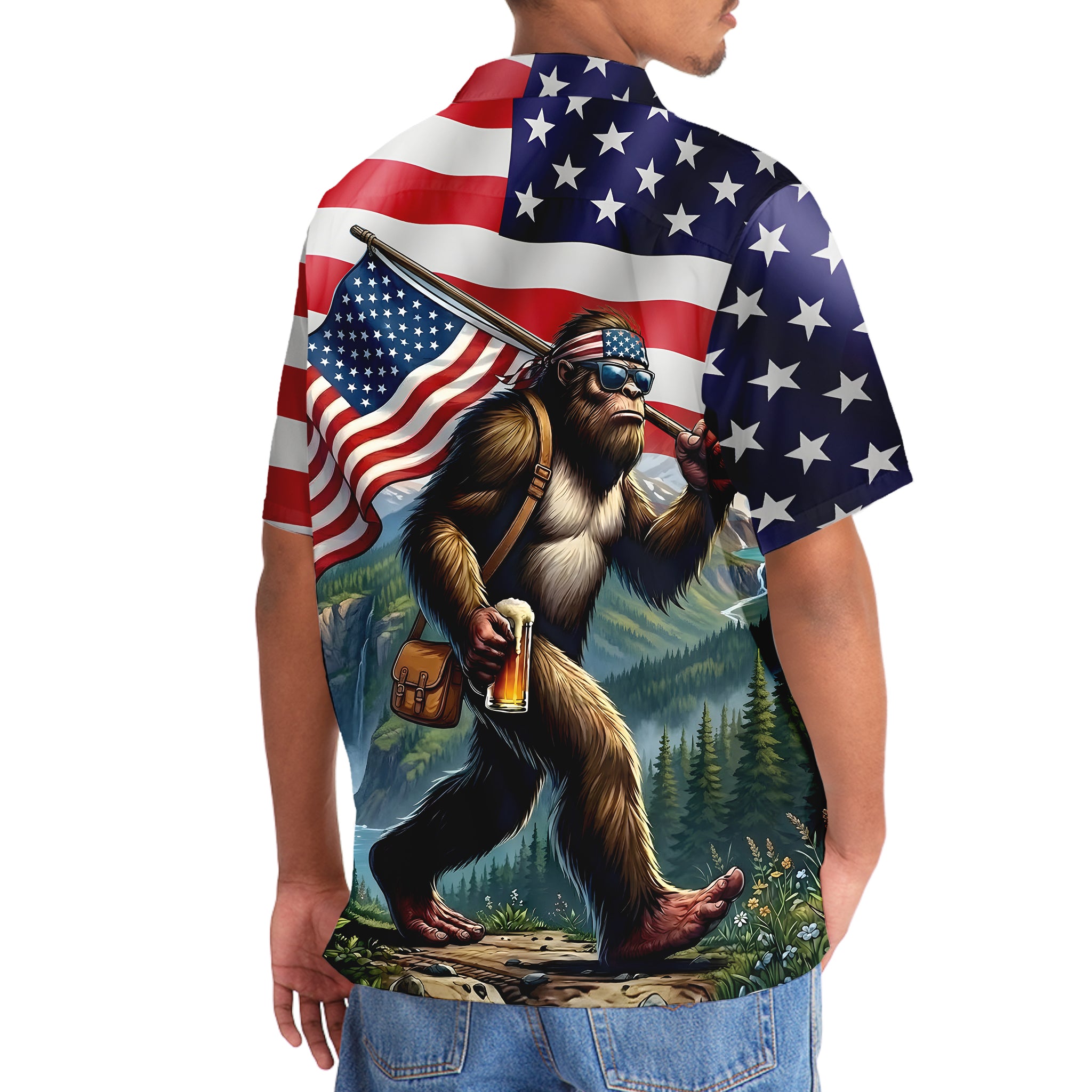 Bigfoot Freedom Hawaiian Shirt Bigfoot Freedom Hawaiian Shirt - Image 6