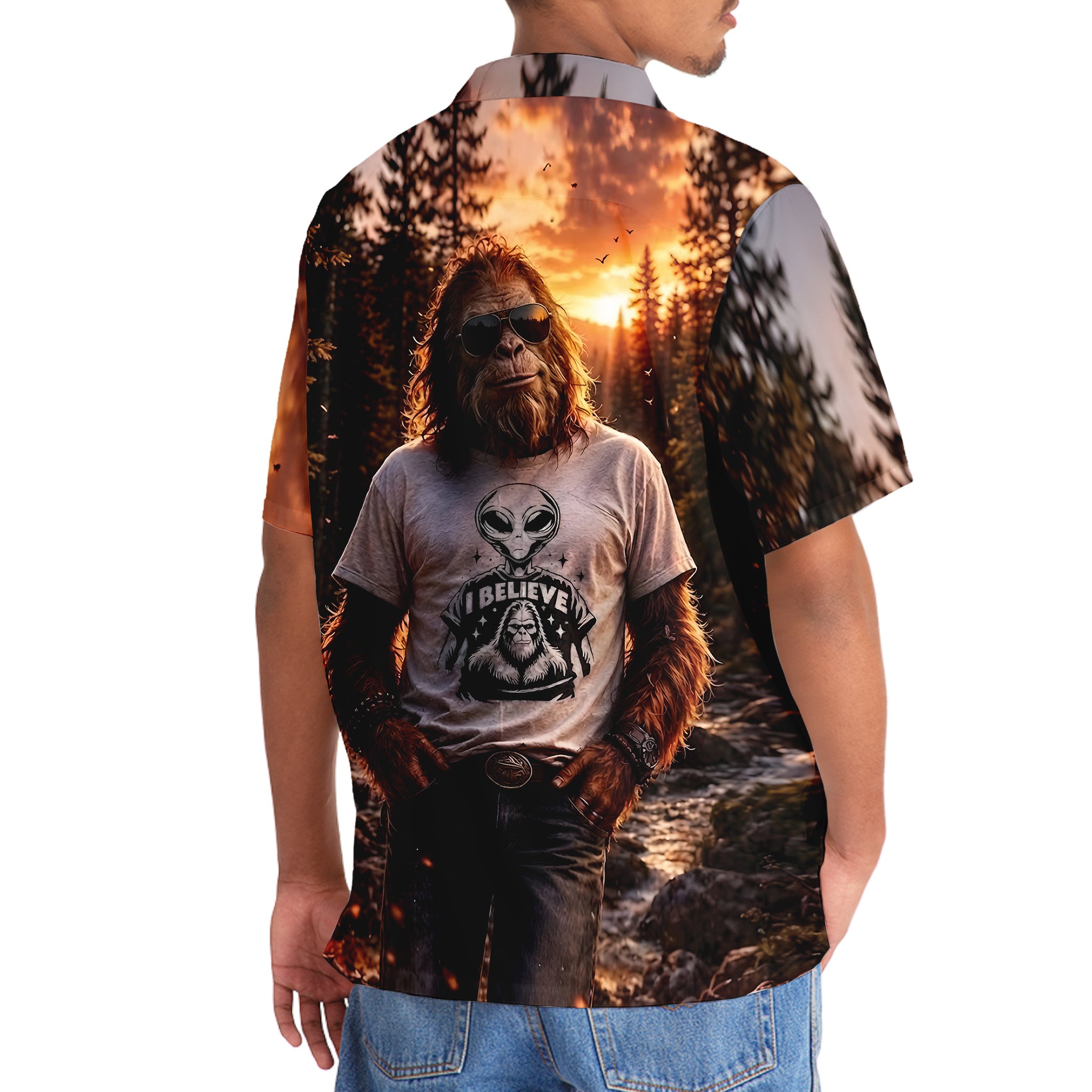 Bigfoot I Believe Hawaiian Shirt Bigfoot I Believe Hawaiian Shirt - Image 6