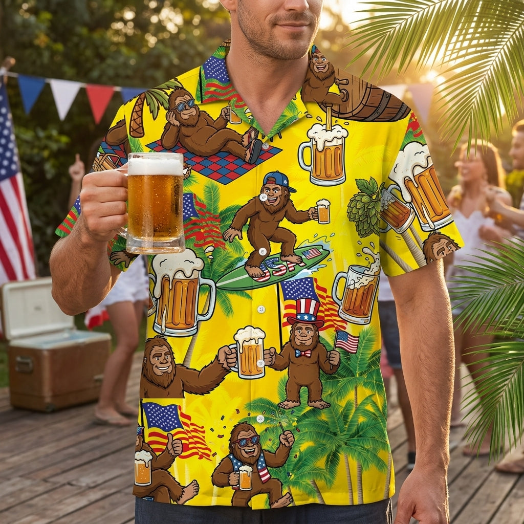 Bigfoot Beer America Funny Hawaiian Shirt Bigfoot Beer America Funny Hawaiian Shirt - Image 6