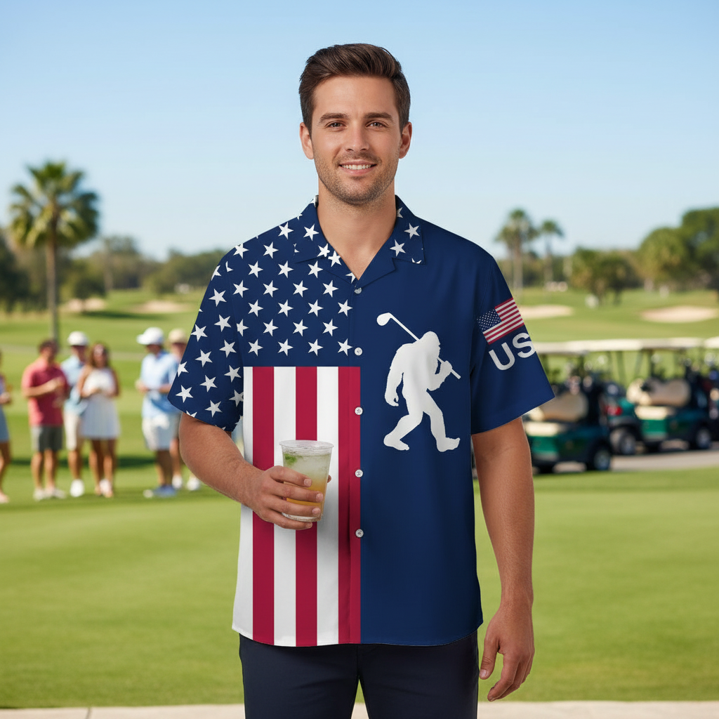 Bigfoot Is a Golfer America Hawaiian Shirt Bigfoot Is a Golfer America Hawaiian Shirt - Image 7