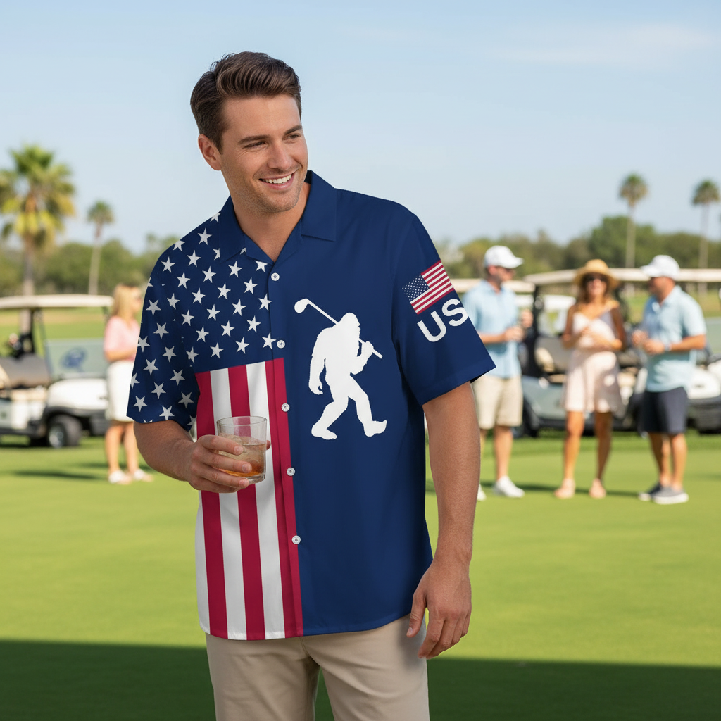 Bigfoot Is a Golfer America Hawaiian Shirt Bigfoot Is a Golfer America Hawaiian Shirt - Image 8