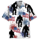 American Bigfoot Fireworks Hawaiian Shirt