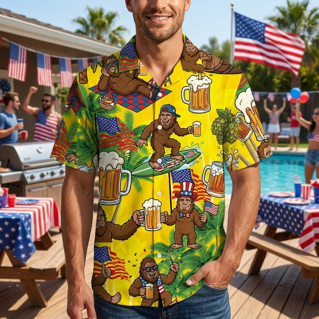 Bigfoot Beer America Funny Hawaiian Shirt Bigfoot Beer America Funny Hawaiian Shirt - Image 8