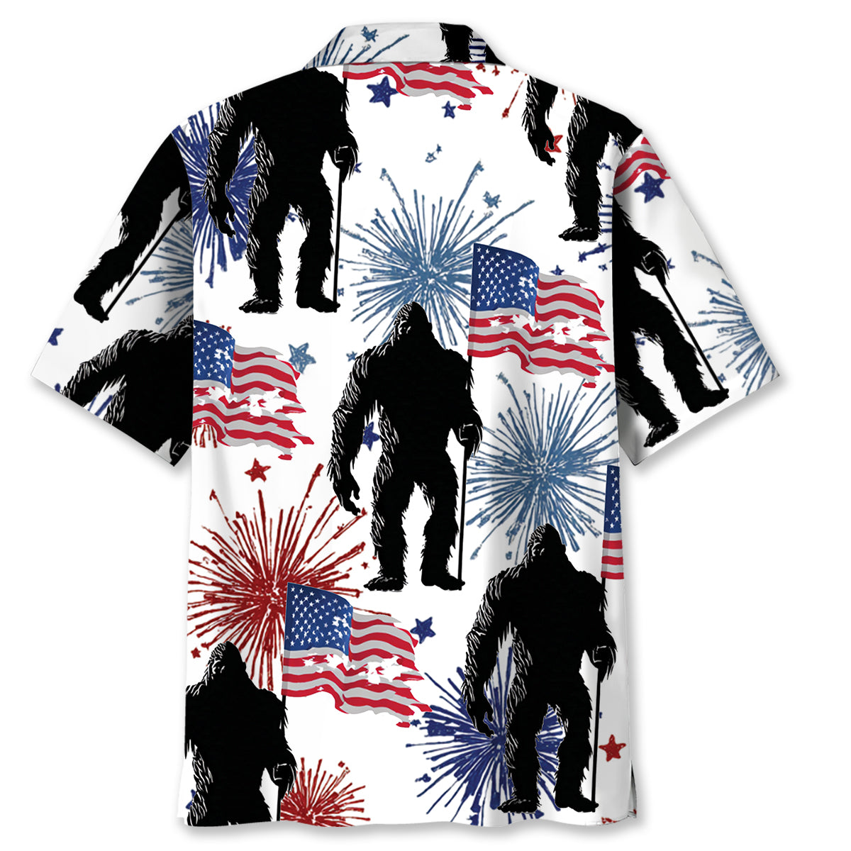 American Bigfoot Fireworks Hawaiian Shirt American Bigfoot Fireworks Hawaiian Shirt - Image 2