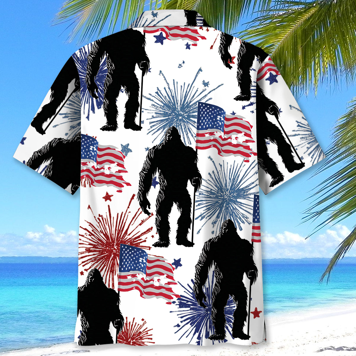 American Bigfoot Fireworks Hawaiian Shirt American Bigfoot Fireworks Hawaiian Shirt - Image 4