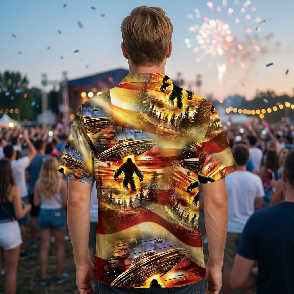 Bigfoot Legend America UFO Hawaiian Shirt Bigfoot Legend America UFO Hawaiian Shirt - Image 8