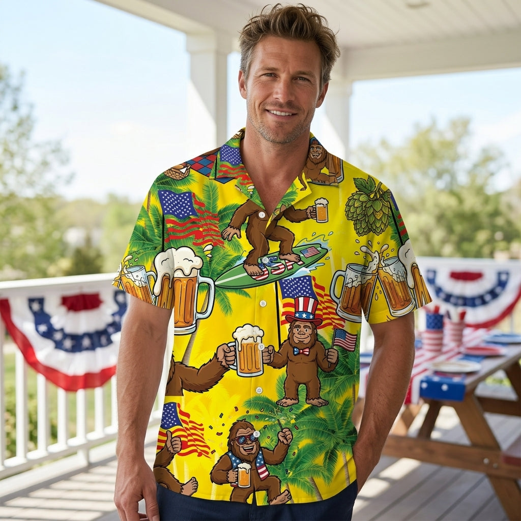 Bigfoot Beer America Funny Hawaiian Shirt Bigfoot Beer America Funny Hawaiian Shirt - Image 7