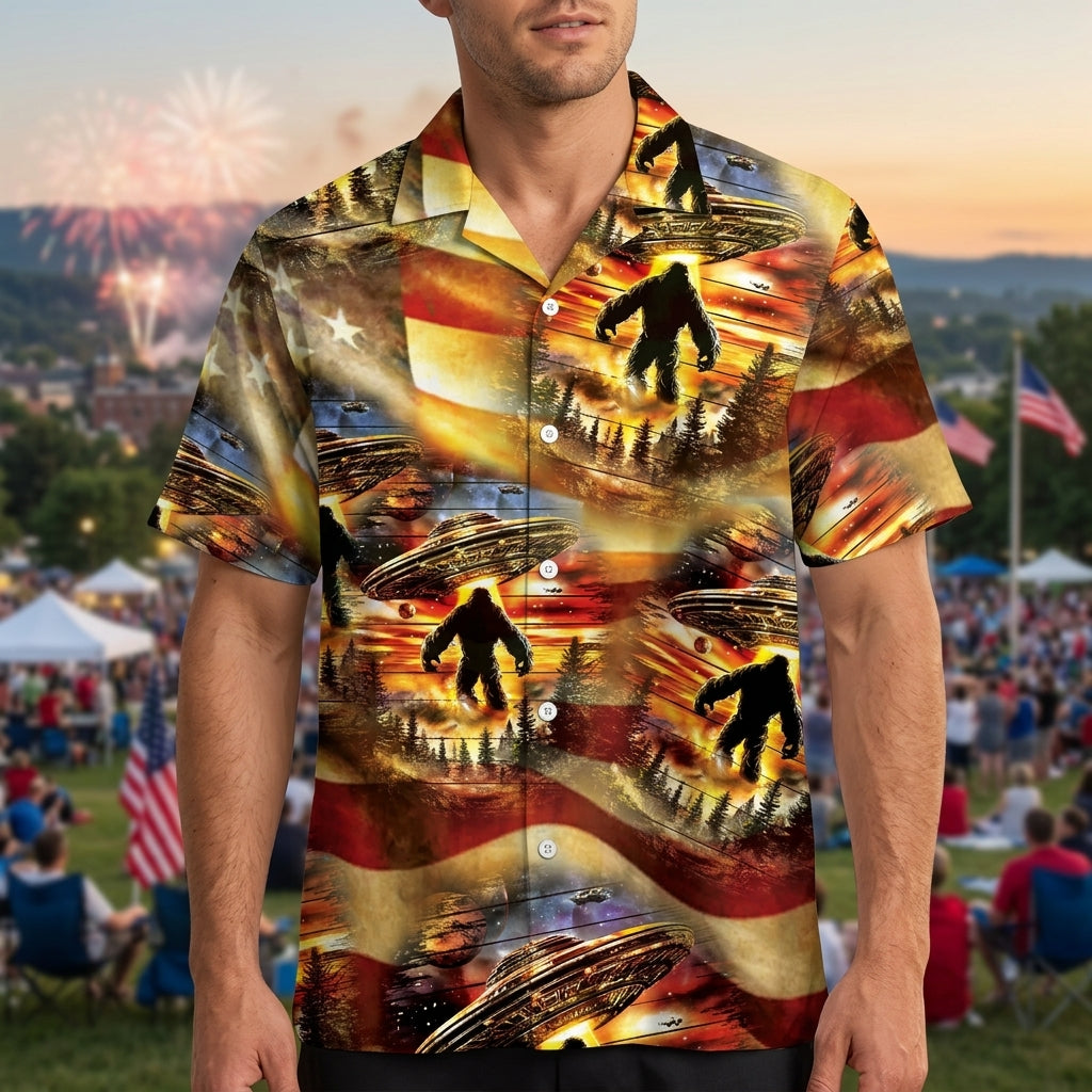 Bigfoot Legend America UFO Hawaiian Shirt Bigfoot Legend America UFO Hawaiian Shirt - Image 9