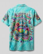Front view of the running against the wind car tie dye shirt showcasing vibrant colors and floral designs.