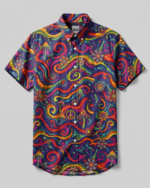 Cosmic Peace Swirl Button-Down Collar Shirt