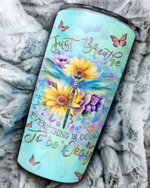 Just Breathe Dragonfly Insulated Tumbler - 20oz 30oz 40oz