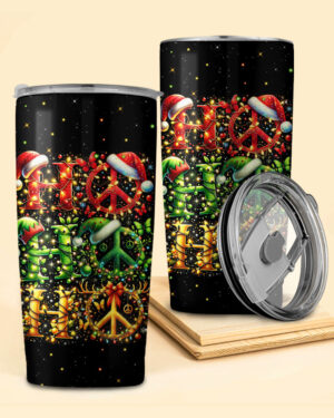 Ho Ho Ho Peace Christmas Insulated Tumbler - 20oz 30oz 40oz
